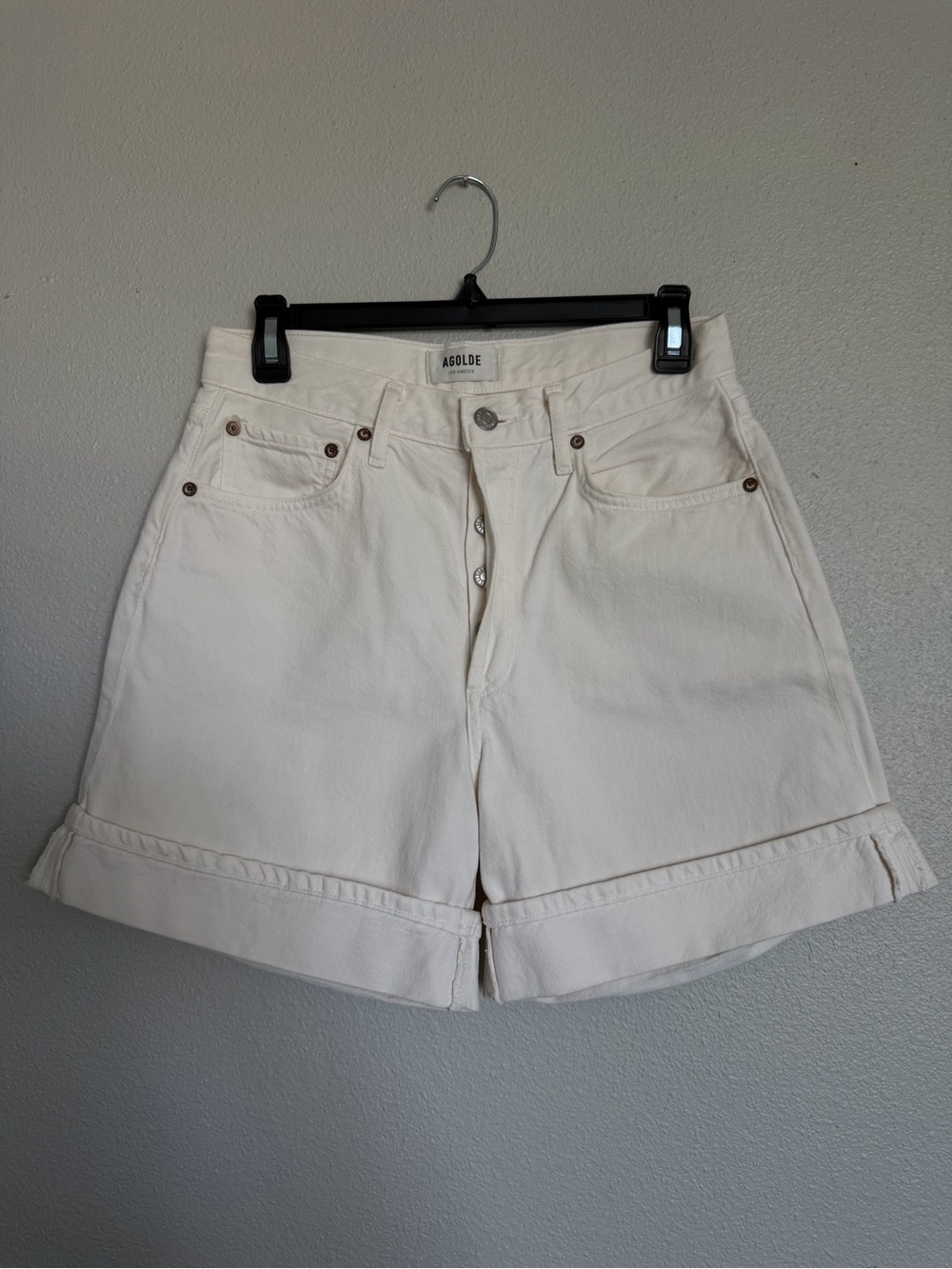 Agolde Dame Shorts High Rise Baggy Cuff - Size 26 - Picture 5 of 8